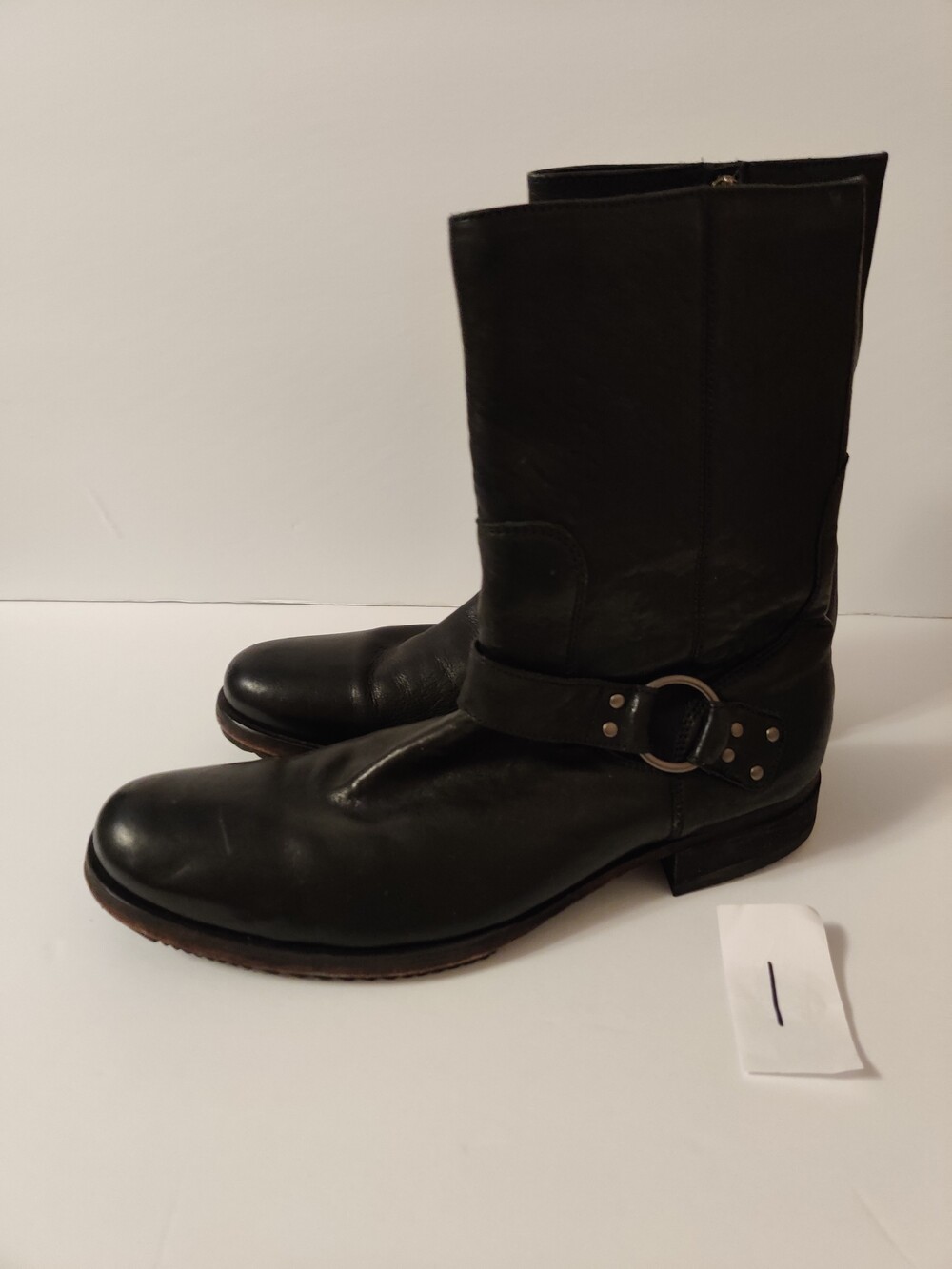 Men's Cole Haan Black Moto Boots 19 - Picture 3 of 5